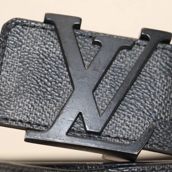 Louis Vuitton Belt Initiales Damier Graphite Black/Grey M9808 Size 90/36 US - Picture 2 of 14